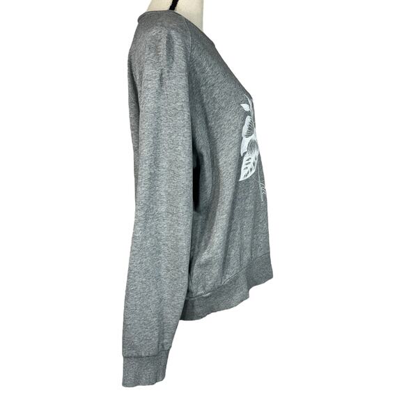 O’Neill Large Sweatshirt Crew Neck Long Sleeve Stretch Floral Gray Heather Women - Picture 5 of 10